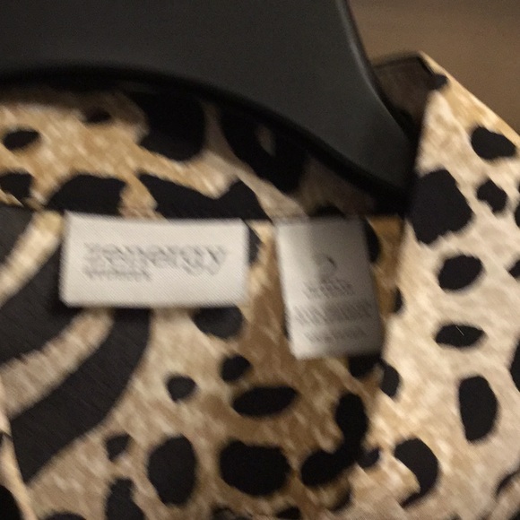 Chico’s leopard print L/S jacket. Black & Tan. New - Picture 3 of 5